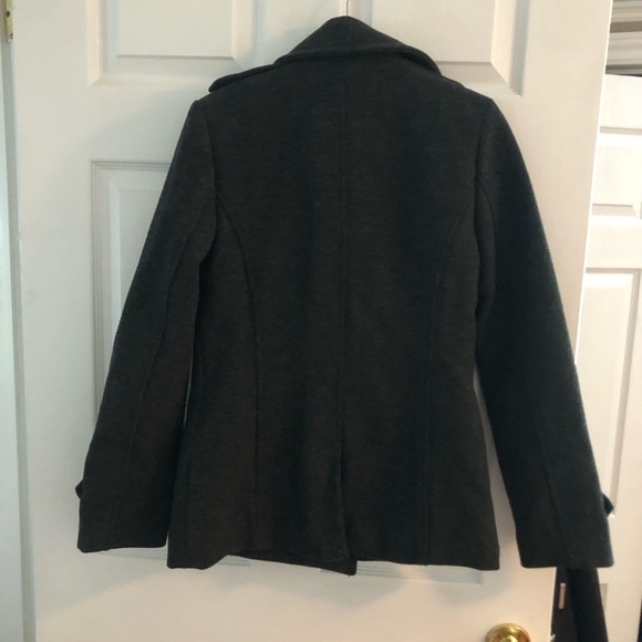 Double Breasted Gray wool blend Pea Coat - Picture 6 of 14